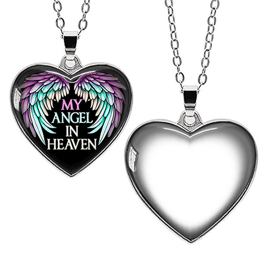 My Angel in Heaven - Personalized Two-Sided Photo Keychain or Necklace