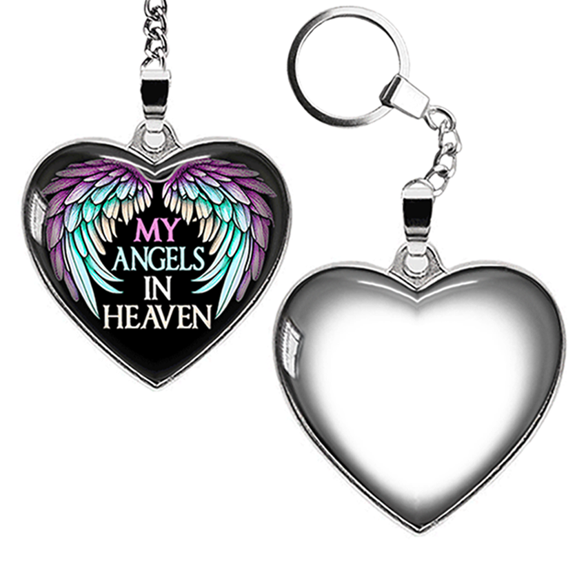 My Angel in Heaven - Personalized Two-Sided Photo Keychain or Necklace