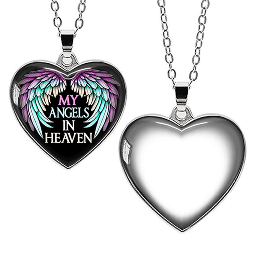 My Angel in Heaven - Personalized Two-Sided Photo Keychain or Necklace