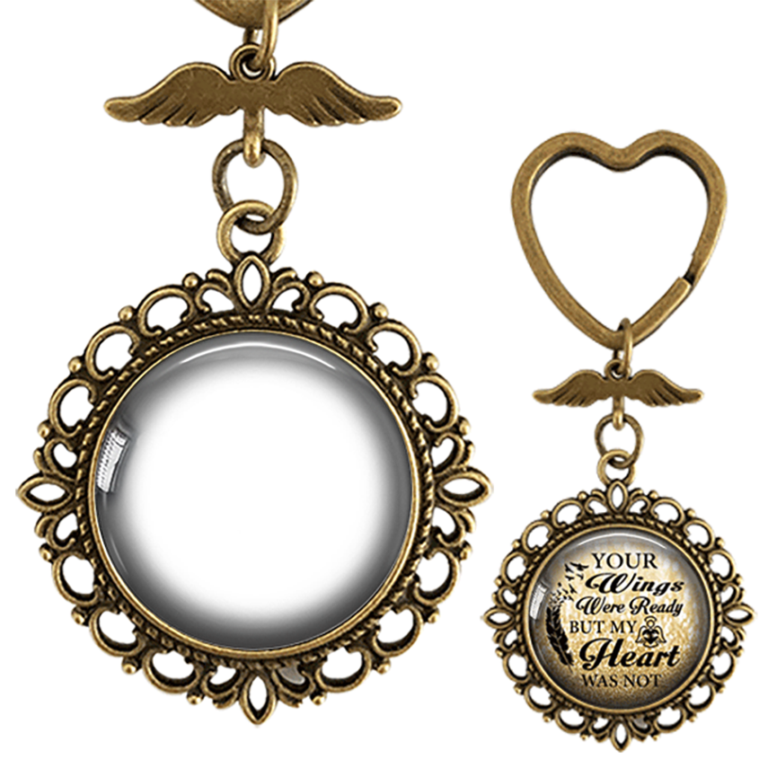 Your Wings Were Ready But My Heart Was Not - Two Sided Personalized Photo keychain