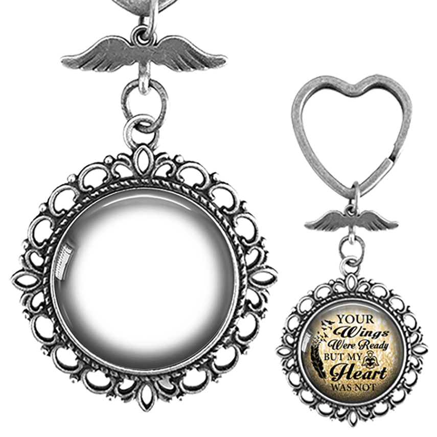 Your Wings Were Ready But My Heart Was Not - Two Sided Personalized Photo keychain